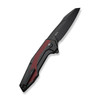 CIVIVI Knives GTC Hypersonic Flipper Knife - 3.7" 14C28N Black Stonewashed Reverse Tanto Blade, Black Stainless Steel Handles with Burgundy G10 Inlays -