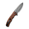 CIVIVI Knives Mini Praxis Flipper Knife - 2.98" Damascus Drop Point Blade, Guibourtia Wood Handles - C18026C-DS1