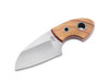 Boker Plus VoxKnives Gnome Fixed Neck Knife - 2.17" D2 Satin Sheepsfoot Blade, Olive Wood Handles with Red Liners, Kydex Sheath - 02BO322