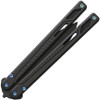 EOS Black Serpent Balisong Butterfly Knife - 4.15" CTS-XHP Black DLC Drop Point Blade and Milled Titanium Handles