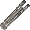 EOS Gray Serpent Balisong Butterfly Knife - 4.15" CTS-XHP Stonewash Drop Point Blade and Milled Titanium Handles