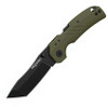 Cold Steel Engage ATLAS Lock Folding Knife - 3.125" 4116 Black Stonewashed Tanto Blade, OD Green GFN Handles - CS-FL-30DPLT-BGZ