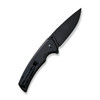 Sencut Knives Serene Flipper Knife - 3.48" Black Stonewashed D2 Drop Point Blade, Black Aluminum Handles - S21022B-1