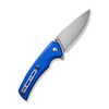 Sencut Knives Serene Flipper Knife - 3.48" Satin D2 Drop Point Blade, Blue Aluminum Handles - S21022B-4