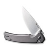 Sencut Knives Serene Flipper Knife - 3.48" Satin D2 Drop Point Blade, Gray Aluminum Handles - S21022B-3