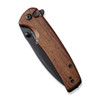 Sencut Knives Sachse Flipper Knife - 3.47" Black Stonewashed Drop Point Blade, Guibourtia Wood Handles - S21007-6
