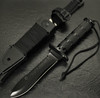 AITOR Jungle King II Fixed Blade - 5.31" Black Blade, Survival Handle w/ Storage, Molded Polyamide Sheath Plus Survival Kit