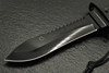 AITOR Jungle King II Fixed Blade - 5.31" Black Blade, Survival Handle w/ Storage, Molded Polyamide Sheath Plus Survival Kit