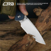 CJRB Cutlery Pyrite Folding Knife - 3.11" AR-RPM9 Stonewashed Drop Point Blade, Gray G10 Handles - J1925-GY