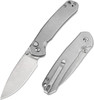 CJRB Cutlery Pyrite Folding Knife - 3.11" AR-RPM9 Stonewashed Drop Point Blade, Stonewashed Steel Handles - J1925-ST