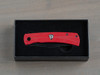 Finch Knife Co HALO Flipper Knife - 3.1" 14C28N Black Clip Point Blade, Red and Black G10 Handles - HO004001