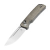 Kizer Knives Escort Folding Knife - 3.31" 154CM Stonewash Drop Point Blade, Green Micarta Handles - V4481C2