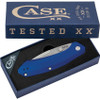 Case Westline Assisted Folding Knife - 3.19" CPM-S35VN Stonewashed Modified Drop Point Blade, Blue Anodized Aluminum Handles - 36552