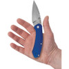 Case Westline Assisted Folding Knife - 3.19" CPM-S35VN Stonewashed Modified Drop Point Blade, Blue Anodized Aluminum Handles - 36552