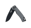 Olight Oknife Mettle Flipper Knife - 3.24" 154CM Black Drop Point Blade, Gunmetal Grey Aluminum Handles - METTLEGMG