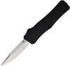 Mantis Knives MK 811 OFT AUTO Knife - 3.1" 440C Drop Point Blade, Black Checkered Aluminum Handles - OTF811BDP