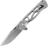 CJRB Cutlery Chord Flipper Knife - 3.47" AR-RPM9 Stonewashed Clip Point Blade, Skeletonized Stonewashed Steel Handles - J1927-ST