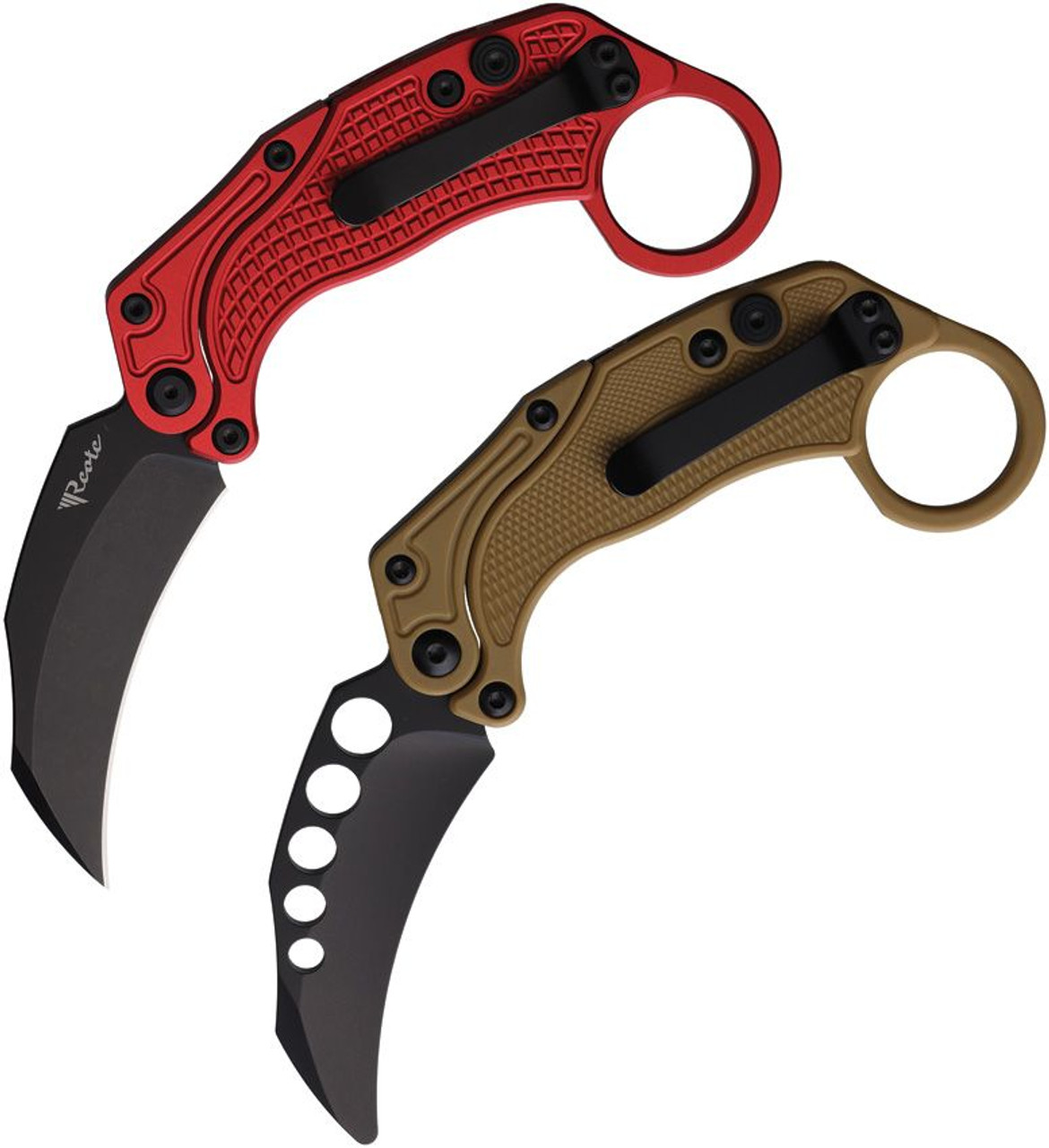 Reate EXO-K Gravity Karambit Knife Red Aluminum + Black