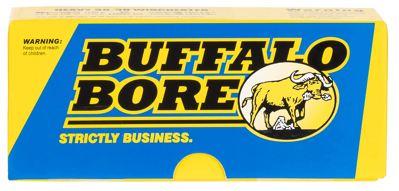 Buffalo Bore 33B/20 Strictly Business 38 Super +P Ammo 124 Grain Jacketed Hollow Point (JHP) - 20 Round Box