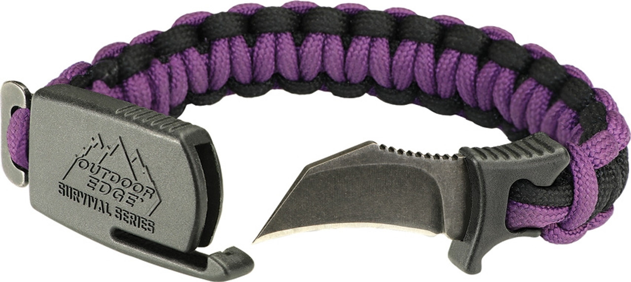 Outdoor Edge ParaClaw Purple - 550 Para-cord Survival Bracelet