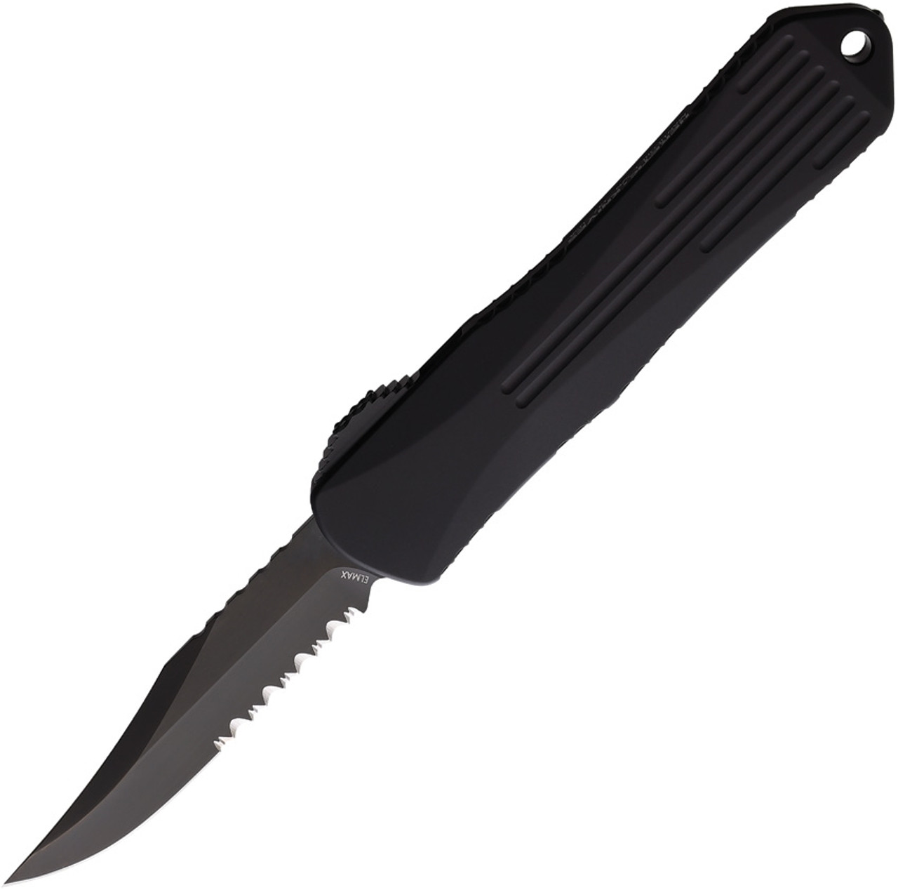 Delta OTF Carbon Fiber Black Double Edge Serrated Knife - Edge Import