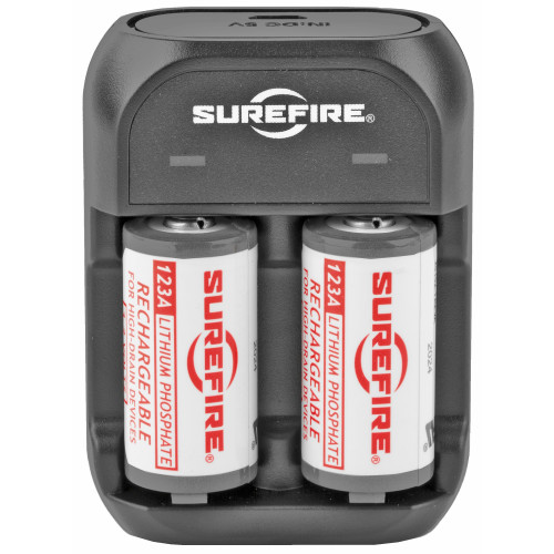 SureFire 123A Lithium Iron Phosphate Rechargeable Batteries & Charger Kit - SFLFP123-KIT