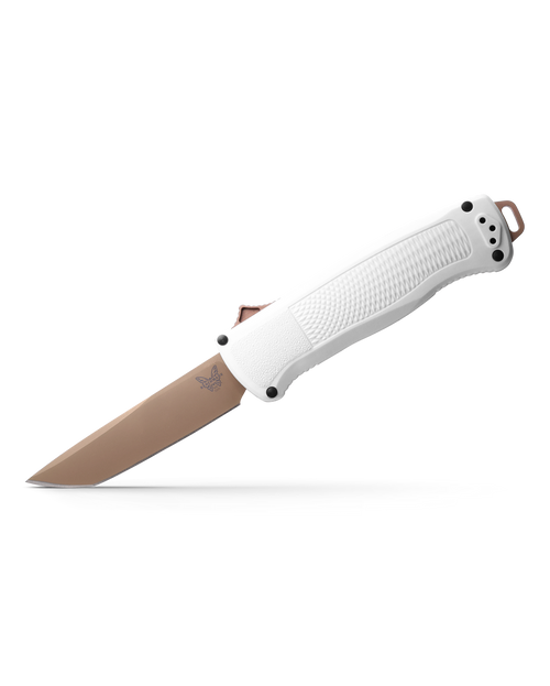 Benchmade 5370FE-02 Shootout Cool Gray OTF AUTO Knife - 3.51" CPM-CruWear Flat Dark Earth Tanto Blade, Cool Gray Grivory Handles Benchmade 5370FE-02 Shootout Cool Gray OTF AUTO Knife - 3.51" CPM-CruWear Flat Dark Earth Tanto Blade, Cool Gray Grivory Handles