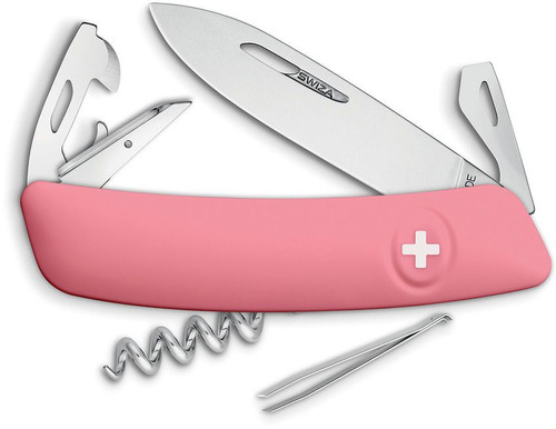 Swiza D03 Pink Pocket Knife Multi-Tool - Pink, 2.95" Plain Blade - KNI.0030.1910