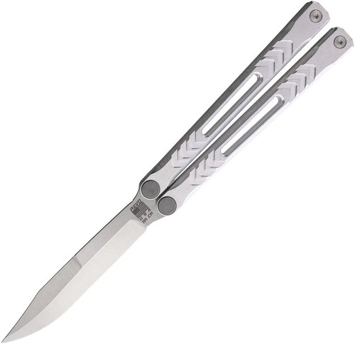 REVO Knives by BRS Nexus Balisong Butterfly Knife 4.5 154CM Stonewashed  Clip Point Blade, Gold Milled Aluminum Handles - KnifeCenter - NEXGOLD