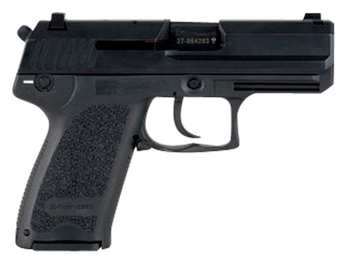 HK 81000344 USP Compact V1 SA/DA 45 ACP Caliber with 3.78" Barrel, 8+1 Capacity, Overall Black Finish, Serrated Trigger Guard Frame, Serrated Steel Slide, Polymer Grip & Decocker Safety Includes 3 Mags
