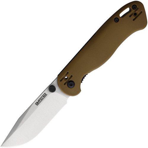 KA-BAR BK41 Becker Mini Folding Knife - 2.84" D2 Drop Point Blade, Tan GFN Handles, 4-Position Wire Clip