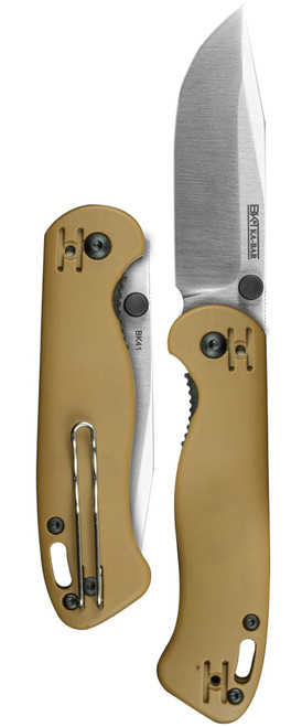 KA-BAR BK41 Becker Mini Folding Knife - 2.84" D2 Drop Point Blade, Tan GFN Handles, 4-Position Wire Clip KA-BAR BK41 Becker Mini Folding Knife - 2.84" D2 Drop Point Blade, Tan GFN Handles, 4-Position Wire Clip