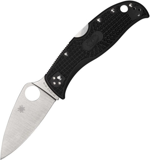 Spyderco LeafJumper Folding Knife - 3.09" VG10 Satin Leaf Shaped Serrated Blade, Black FRN Handles - C262SBK
