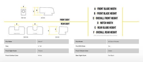 AmeriGlo GL-680 Optic Compatible Night Sights for Glock Handguns - 1L Tall LumiGreen Outline Tritium .220” Front, Flat Black .295” Rear AmeriGlo GL-680 Optic Compatible Night Sights for Glock Handguns - 1L Tall LumiGreen Outline Tritium .220” Front, Flat Black .295” Rear