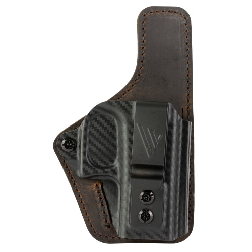 Versacarry Compound Custom IWB Holster - Right Hand, Fits Glock 43, Distressed Brown Leather and Polymer