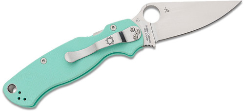 Spyderco Para Military 2 Folding Knife - 3.42" CPM-S90V Satin Plain Blade, Teal G10 Handles - C81GPTL2 Spyderco Para Military 2 Folding Knife - 3.42" CPM-S90V Satin Plain Blade, Teal G10 Handles - C81GPTL2