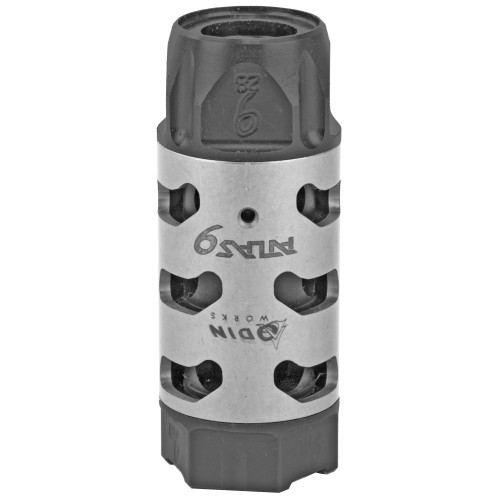Odin Works Atlas 9 Muzzle Brake - 9MM, 1/2-28 Threaded, Stainless Steel Odin Works Atlas 9 Muzzle Brake - 9MM, 1/2-28 Threaded, Stainless Steel