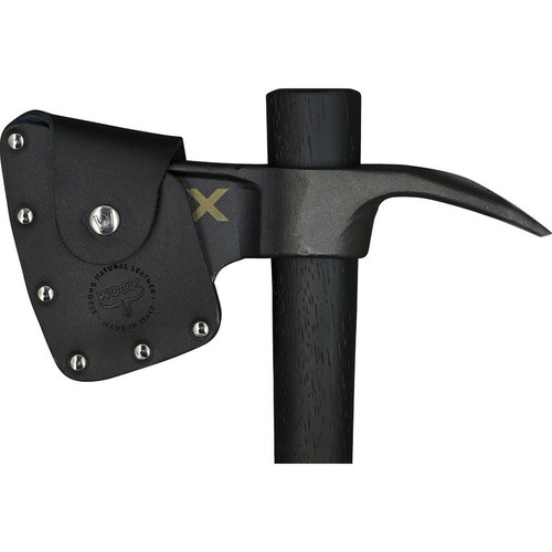 WOOX Solo Axe Black - 3.5" Cutting Edge, C45 Carbon Steel Head, Hickory Handle, 19" Overall Length, Leather Sheath WOOX Solo Axe Black - 3.5" Cutting Edge, C45 Carbon Steel Head, Hickory Handle, 19" Overall Length, Leather Sheath