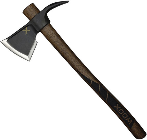 WOOX Solo Axe Brown - 3.5" Cutting Edge, C45 Carbon Steel Head, Hickory Handle, 19" Overall Length, Leather Sheath