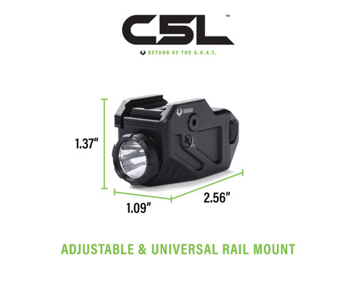 Viridian C5L Tactical Light with Green Laser - Universal Fit, Rechargeable Battery, 650 Lumens, Black Viridian C5L Tactical Light with Green Laser - Universal Fit, Rechargeable Battery, 650 Lumens, Black