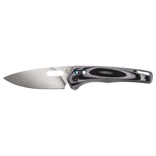 Gerber Sumo Pivot Lock Folding Knife - 3.875" 7Cr17MoV Stonewash Drop Point Blade, Black and Gray Layer G10 Handles