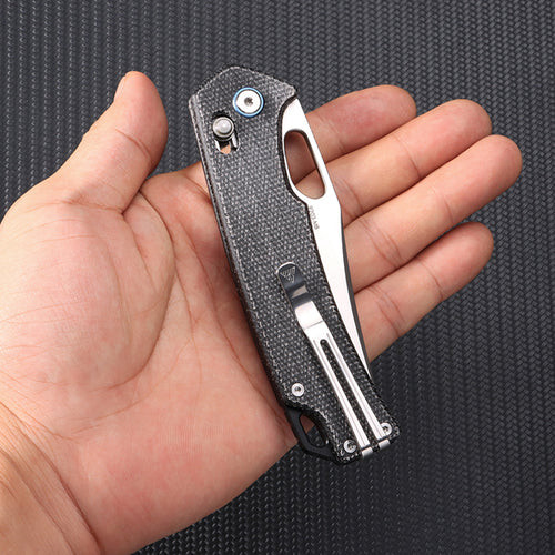 SRM Knives 9203 Ambi Lock Folding Knife - 3.54" 10Cr15CoMoV Stainless Steel Blade, Black Micarta Handle - 9203-MB SRM Knives 9203 Ambi Lock Folding Knife - 3.54" 10Cr15CoMoV Stainless Steel Blade, Black Micarta Handle - 9203-MB