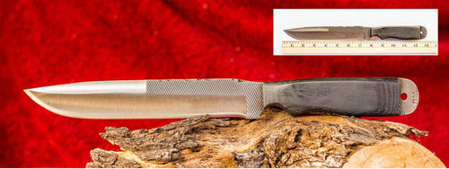 Anza Knives Dune Slayer Micarta Fixed Blade - 7.75" 1095 High Carbon Steel Blade, Black Micarta Handles, Black Leather Sheath Anza Knives Dune Slayer Micarta Fixed Blade - 7.75" 1095 High Carbon Steel Blade, Black Micarta Handles, Black Leather Sheath