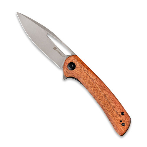 Sencut Knives SA07A Honoris Flipper Knife - 3.47" Stonewashed Drop Point Blade, Cuibourtia Wood Handles Sencut Knives SA07A Honoris Flipper Knife - 3.47" Stonewashed Drop Point Blade, Cuibourtia Wood Handles