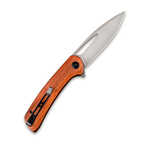Sencut Knives SA07A Honoris Flipper Knife - 3.47" Stonewashed Drop Point Blade, Cuibourtia Wood Handles Sencut Knives SA07A Honoris Flipper Knife - 3.47" Stonewashed Drop Point Blade, Cuibourtia Wood Handles