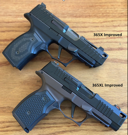 Sharps Bros 365X Improved Stripped Slide with Integrated Comp For Sig P365/P365X - Optic Cut Compatible With Shield RMS-C, Integrated Compensator, Black Nitride Finish Sharps Bros 365X Improved Stripped Slide with Integrated Comp For Sig P365/P365X - Optic Cut Compatible With Shield RMS-C, Integrated Compensator, Black Nitride Finish