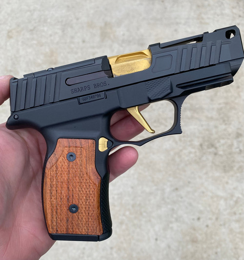 Sharps Bros 365X Improved Stripped Slide with Integrated Comp For Sig P365/P365X - Optic Cut Compatible With Shield RMS-C, Integrated Compensator, Black Nitride Finish Sharps Bros 365X Improved Stripped Slide with Integrated Comp For Sig P365/P365X - Optic Cut Compatible With Shield RMS-C, Integrated Compensator, Black Nitride Finish