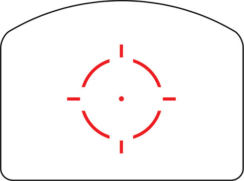55 MOA Adjustable LED Circle Reticle w/ 1.0 MOA Red Dot 55 MOA Adjustable LED Circle Reticle w/ 1.0 MOA Red Dot