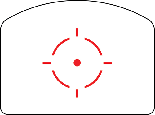 55 MOA Adjustable LED Circle Reticle w/ 3.25 MOA Red Dot