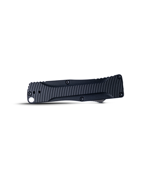 Benchmade 4850BK Om OTF AUTO Knife - 2.475" S30V Black DLC Clip Point Blade, Black Aluminum Handles Benchmade 4850BK Om OTF AUTO Knife - 2.475" S30V Black DLC Clip Point Blade, Black Aluminum Handles